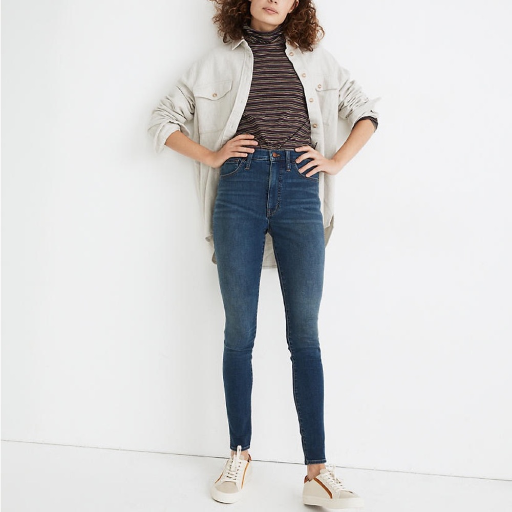 Madewell Tall 10" High-Rise Roadtripper Supersoft Jeans in Playford Wash sz 31T